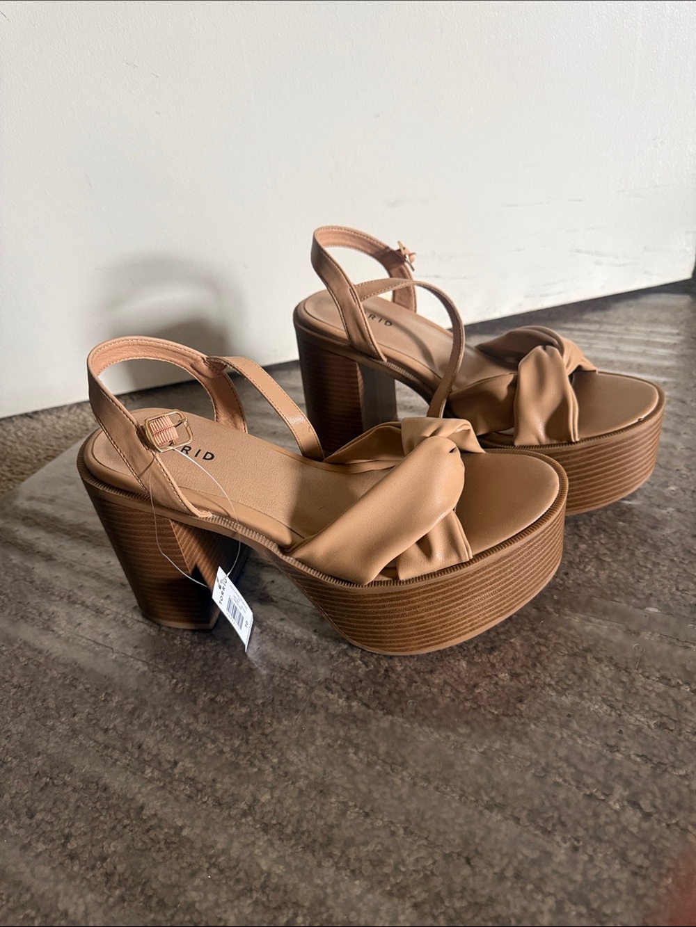 torrid Tan Knotted Platform Heel Sandal